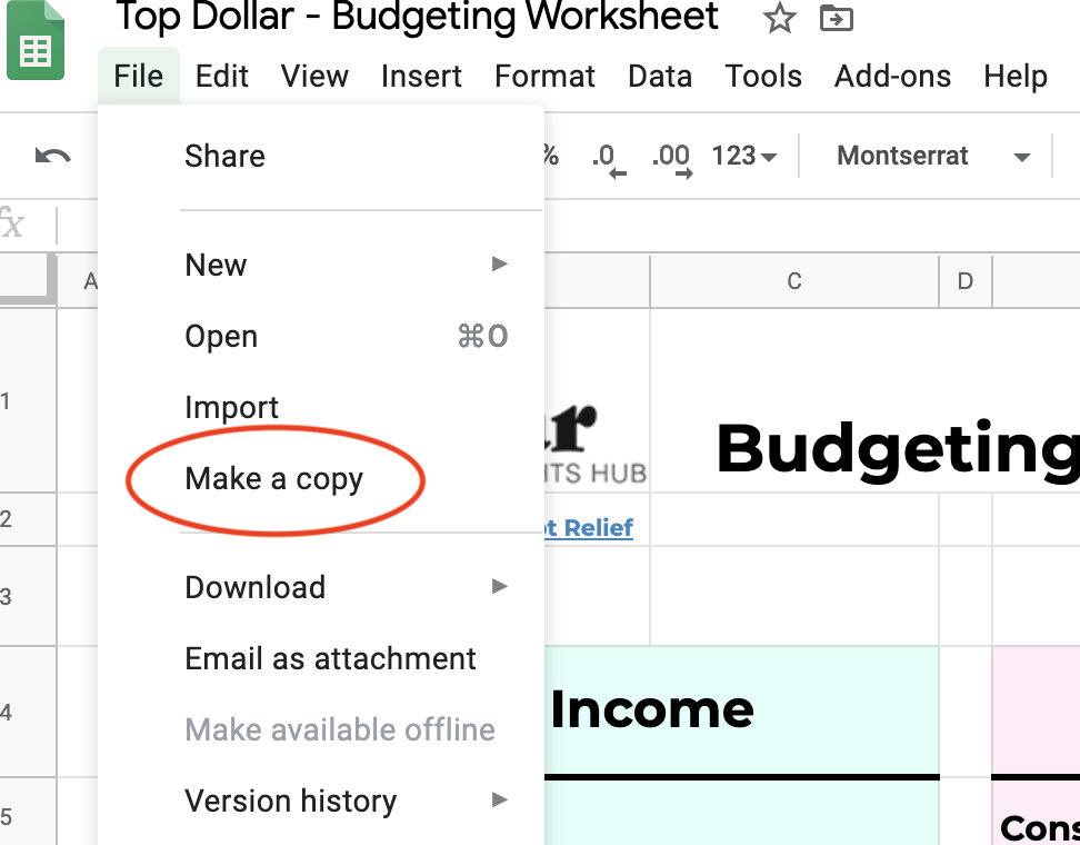 Top Dollar Budgeting Worksheet - How to Save Your Own Copy