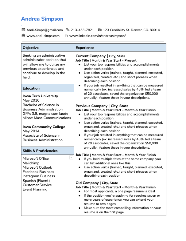 Top Dollar Resume Template