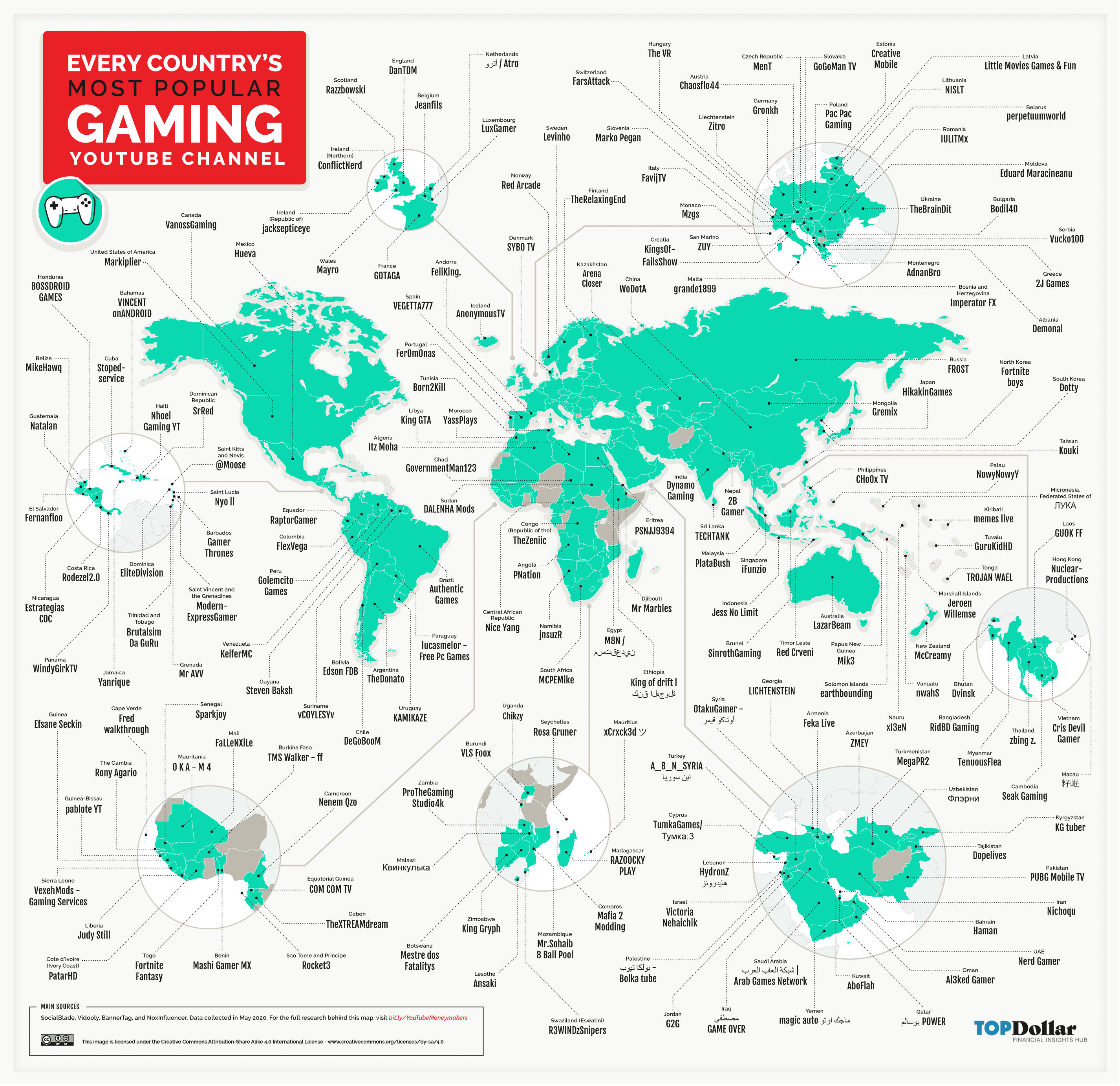 Every Country's Most Popular r - Top Dollar