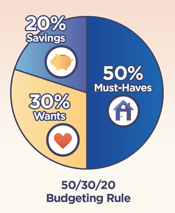 Example of 50/30/20 Rule - Pie Chart